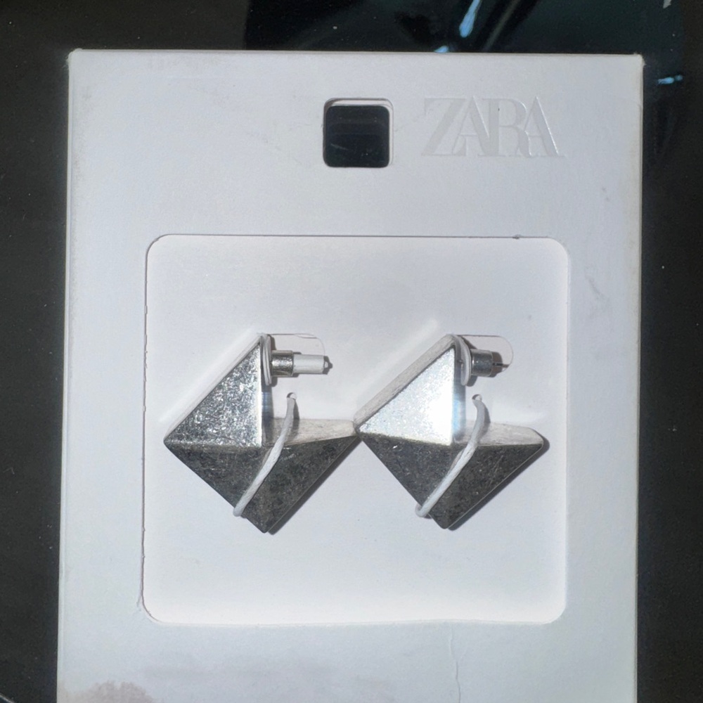 Zara Silver Geometric Earrings